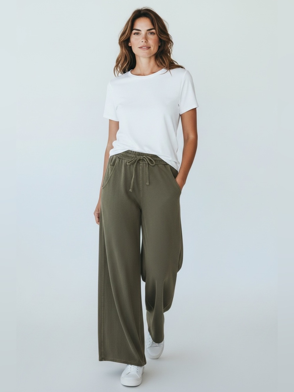 Zenana “Dark Olive” 100% Cotton Women’s French Terry Pants